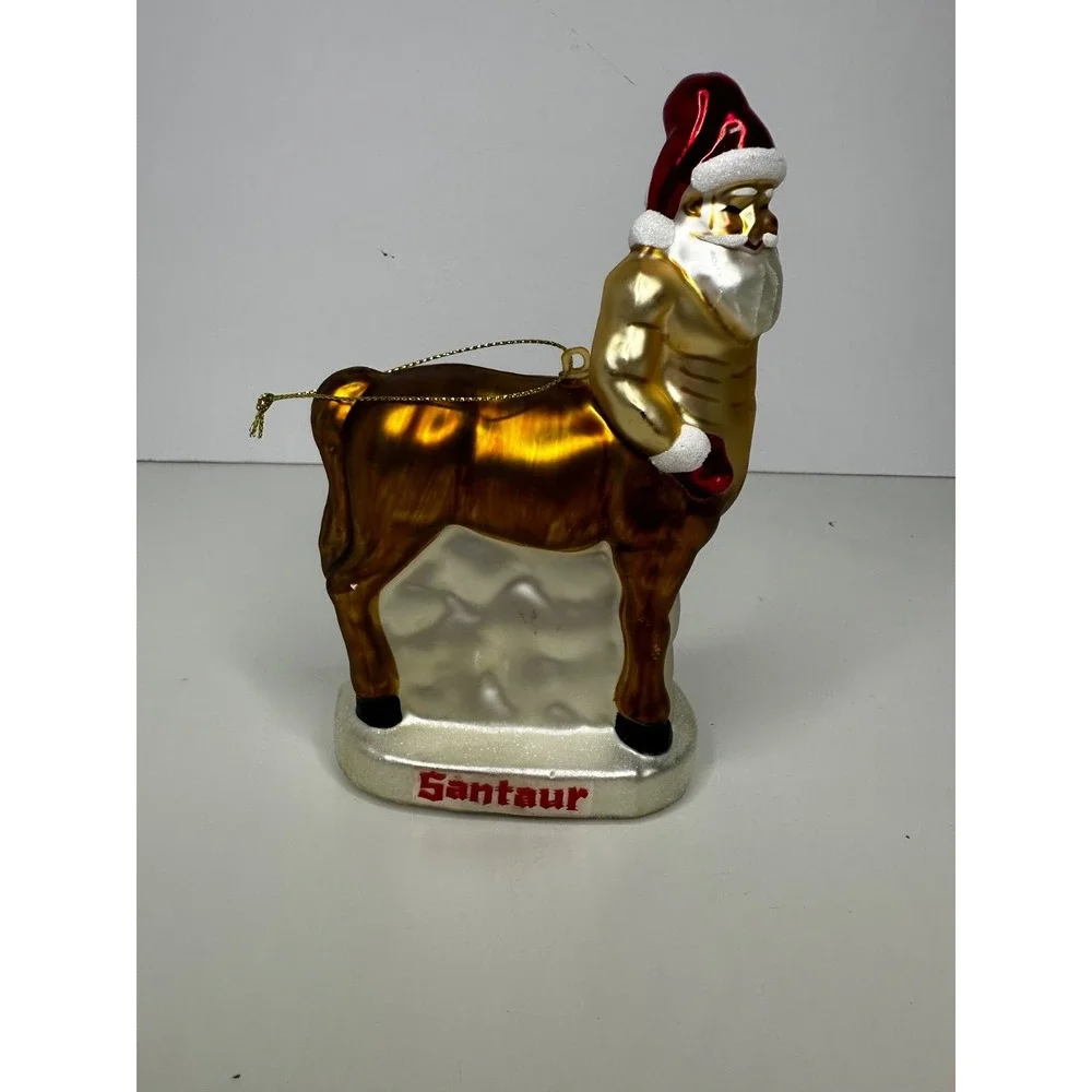 Archie MCPhee Glass Santaur Christmas Ornament Santa Horse Minotaur